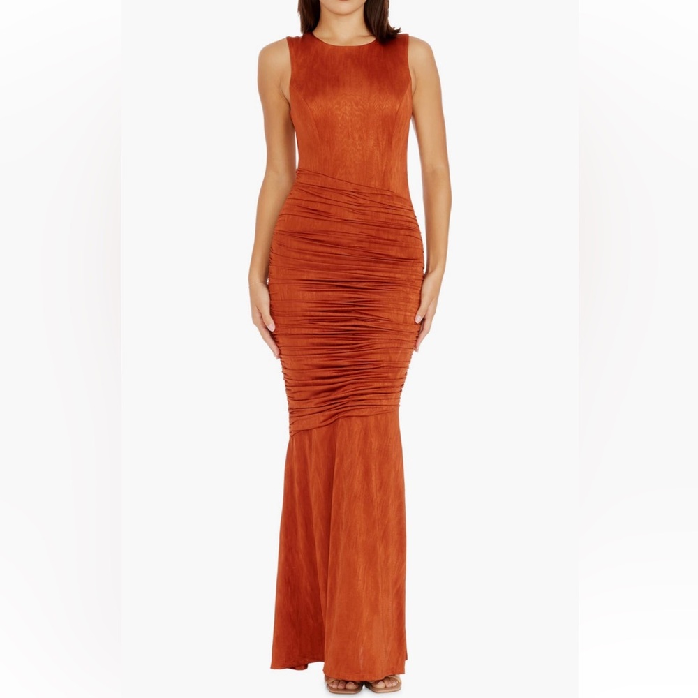 Dress the Population Sleeveless Rust Maxi Dress
